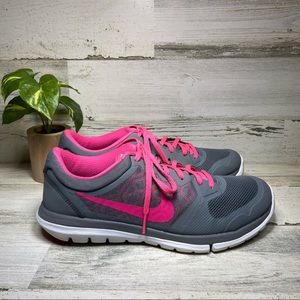 Nike Flex 2015 Run Pink Gray Running Shoes